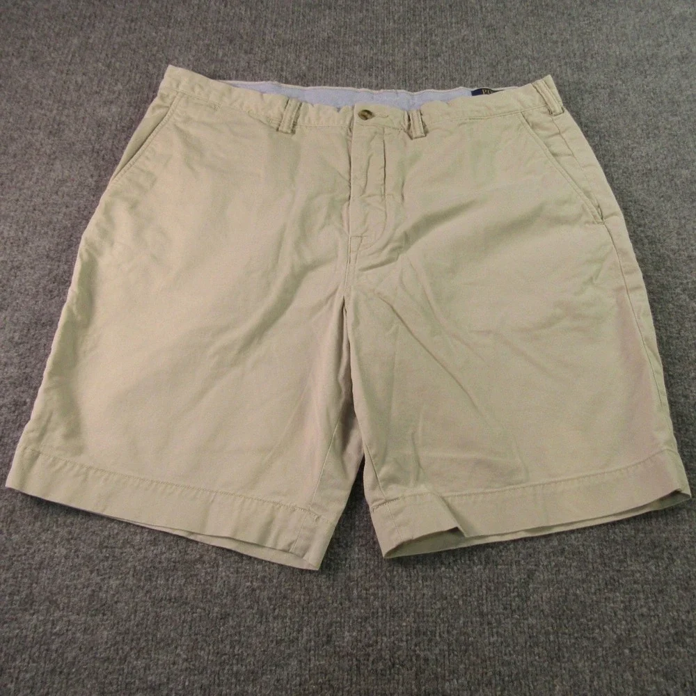 Polo Ralph Lauren Chino Shorts Mens 38x9 Beige Stretch Classic Fit Preppy Summer